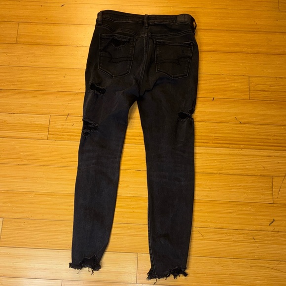 American Eagle Super Stretch X Black Distressed Jeans - Picture 3 of 5